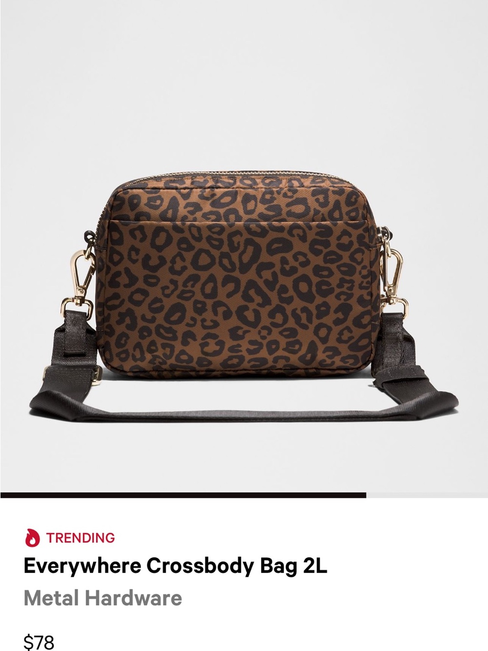 NEW! Everywhere Crossbody Bag 2L *Metal Hardware leopard - Picture 8 of 9